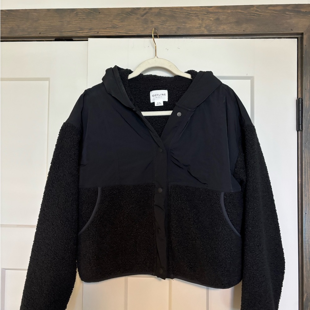 Aerie Black Sherpa Jacket